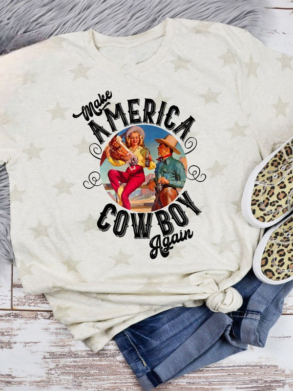 Stars Tee Make America Cowboy Again